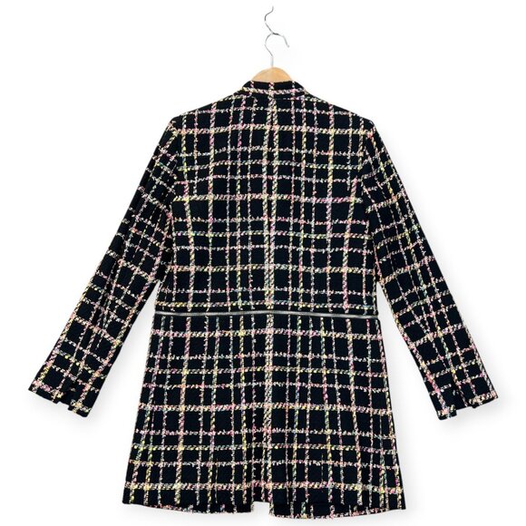Carlisle Womens Tweed Convertible Zip-Off Coat Jacket Chanel-Inspired Grid Sz 6 - Picture 4 of 16